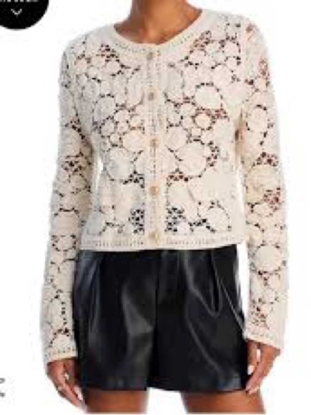 CLOTH by design Cream Crochet Cardigan Sweater Sz S